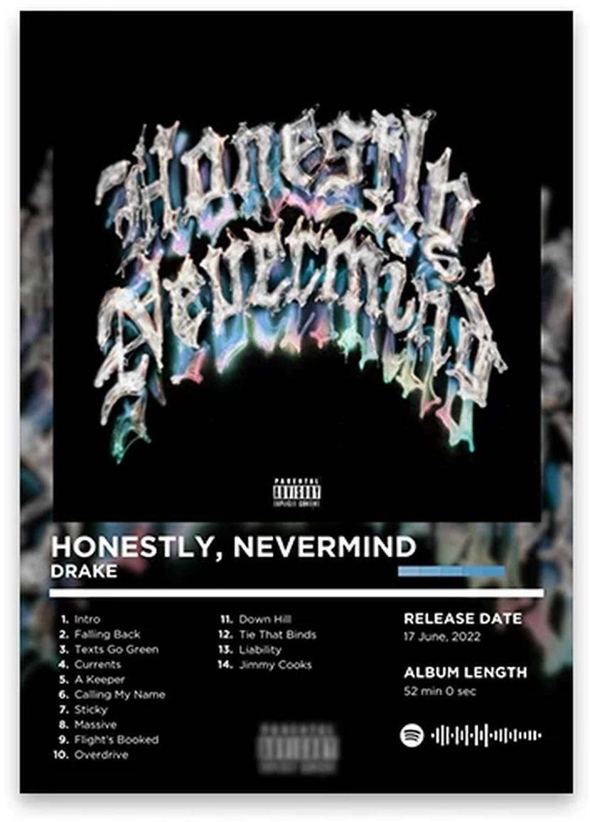 Drake Poster | Honestly, Nevermind | Iconic Album Art | Rhyme Legends | Hip Hop Artwork | Wall Decor