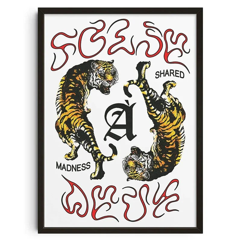 Abstraktes Leinwandposter im Vintage-Retro-Stil | Wandkunst aus der Mitte des Jahrhunderts | Wohn- und Schlafzimmerdekor | Heimkunst