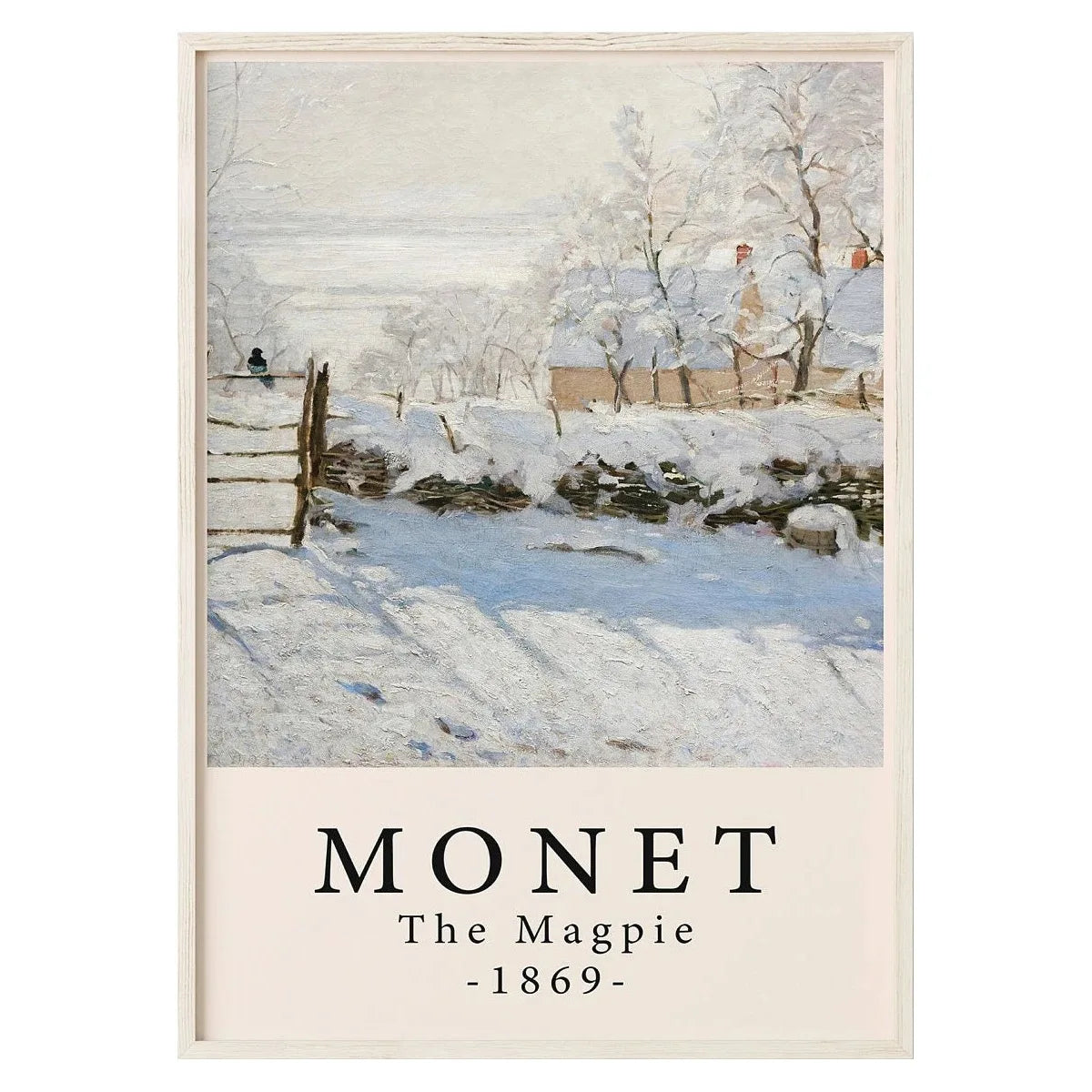 Claude Monet | The Magpie 1869 | Art Print Poster | Masterpiece Series | Wall Decor