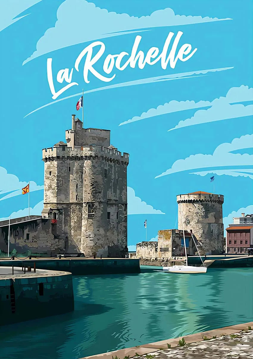 La Rochelle Poster | Embracing the Maritime Spirit | France Coastal Artwork | Nautical Wall Decor | French Harbor Scene
