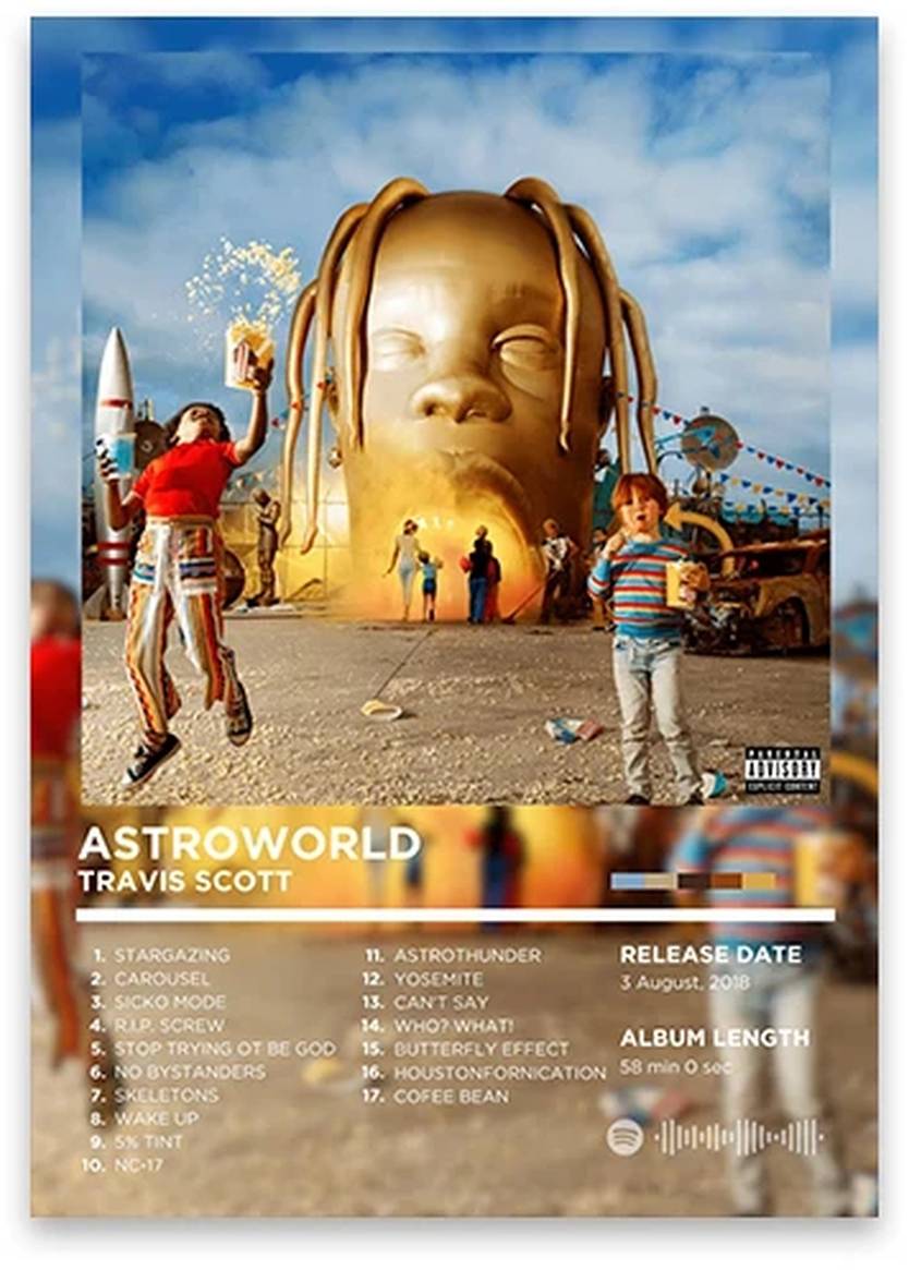 Astroworld Poster | Travis Scott | Iconic Hip Hop Album Art | Rhyme Legends Collection | Music Decor for Fans