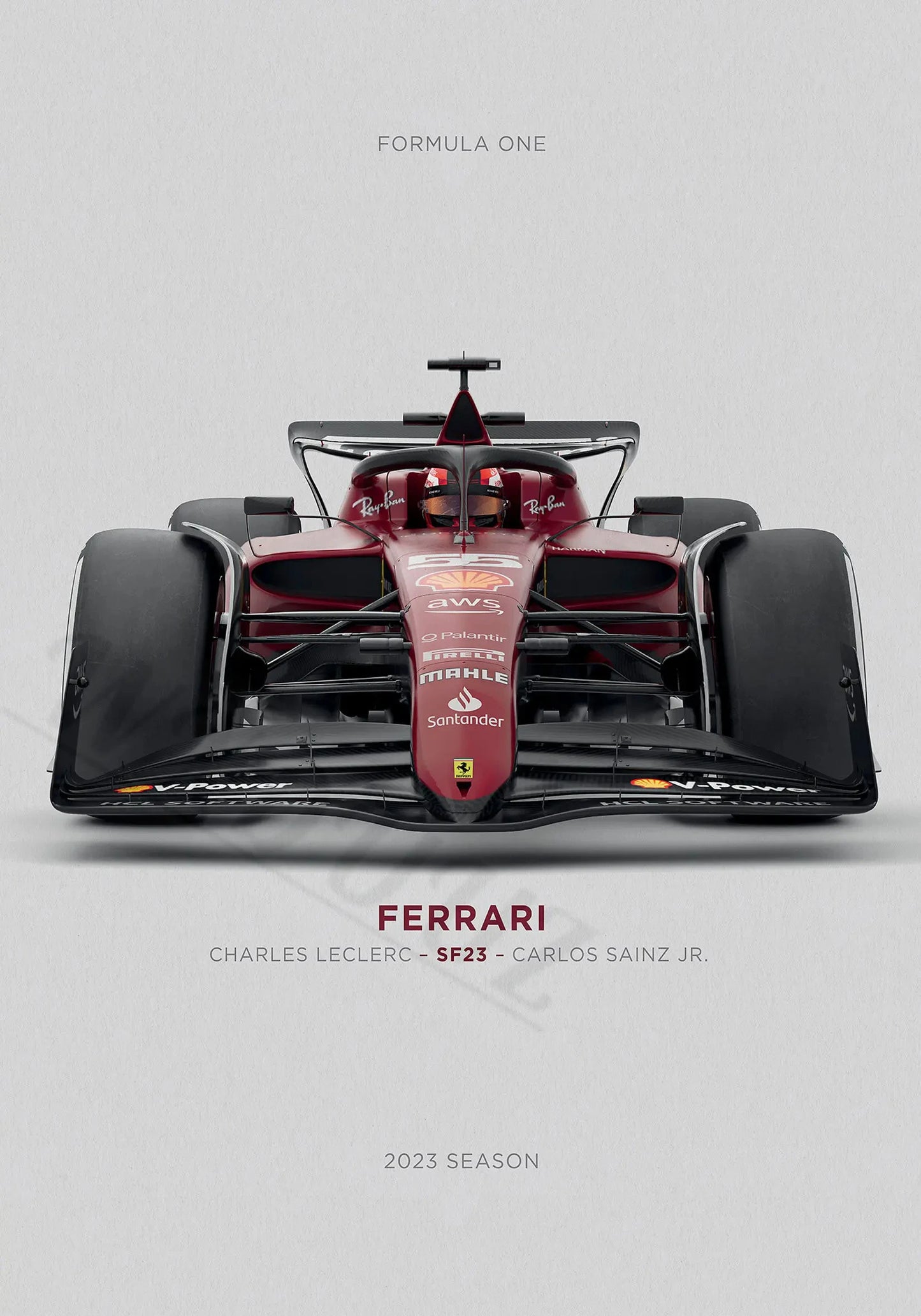 Ferrari Formula 1 SF23 Poster | Charles Leclerc & Carlos Sainz Jr. Racing Duo | Speed & Precision Display Art