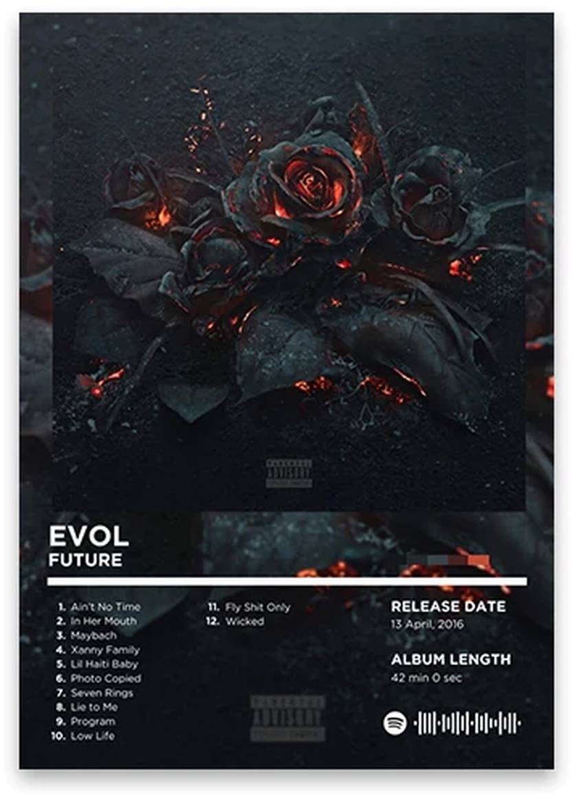 EVOL Poster | Future Hip Hop Album Art | Rhyme Legends Collection | Iconic Rap Artwork | Music Decor Print