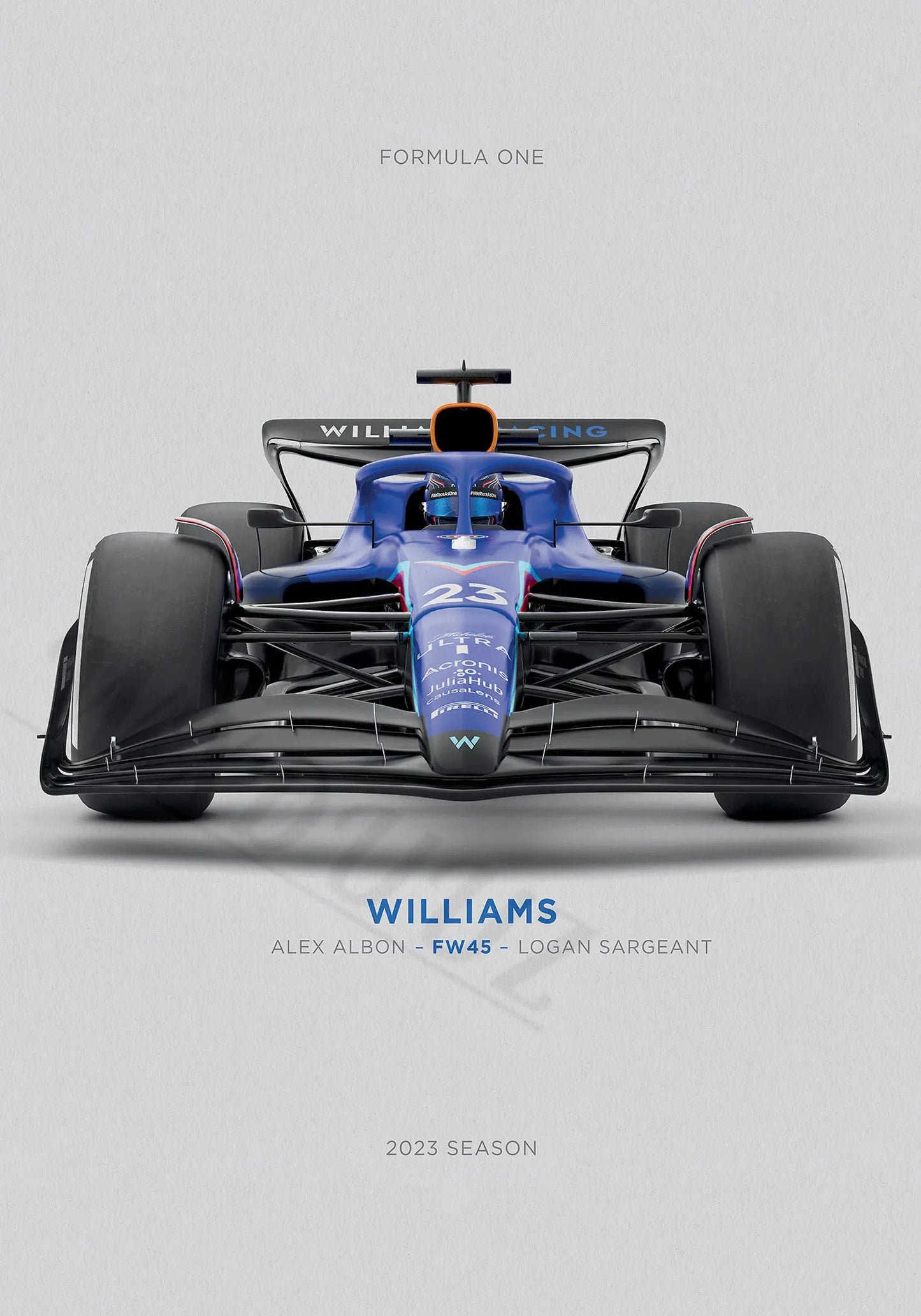 Williams Racing Poster | Alex Albon & Logan Sargeant | FW45 Formula 1 | Speed & Precision Racing Scene