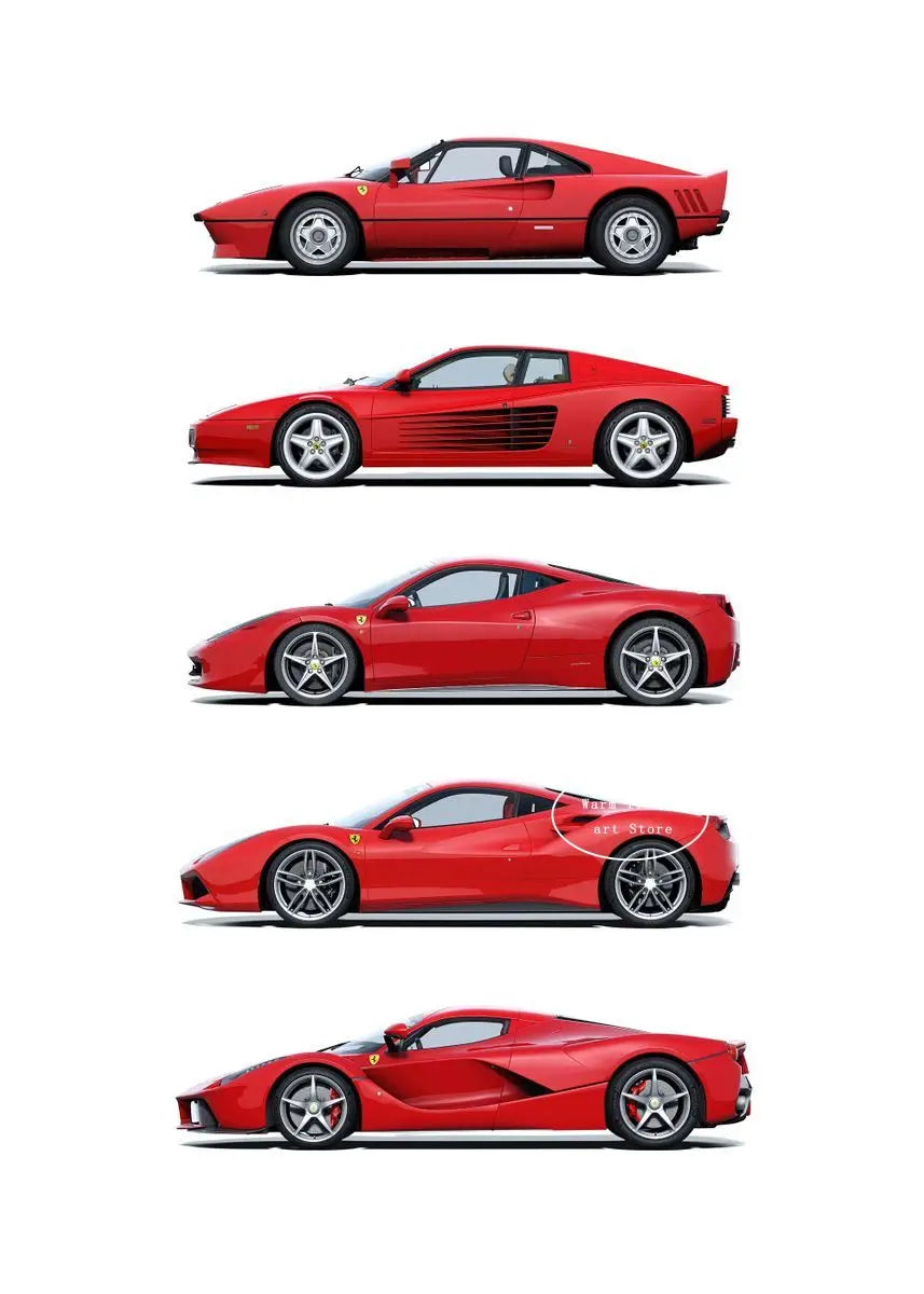 Rot Schwarz Luxus Auto Ferraris-F40 Poster und Drucke Leinwand Malerei Wand Kunst Bilder Moderne Wohnzimmer Büro Wohnkultur
