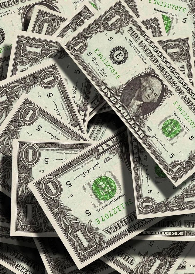 Dollar Bills Poster US Currency Money Art, Wealth Wall Decor | Home Decor | Decoration Poster