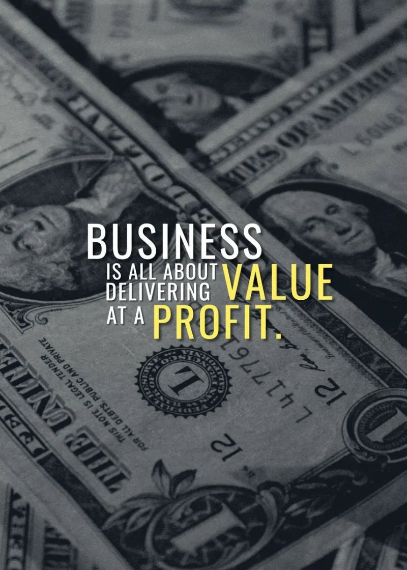 Business Value Profit Poster Inspirational Finance Quote Art | Home Decor | Decoration Poster