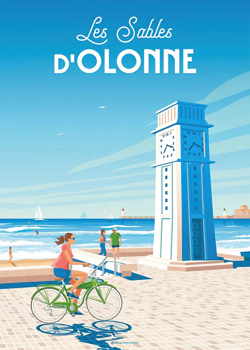 Clock Tower Poster | Les Sables d'Olonne | Coastal Charm & Timeless Seaside Adventures | Nautical Wall Art Decor