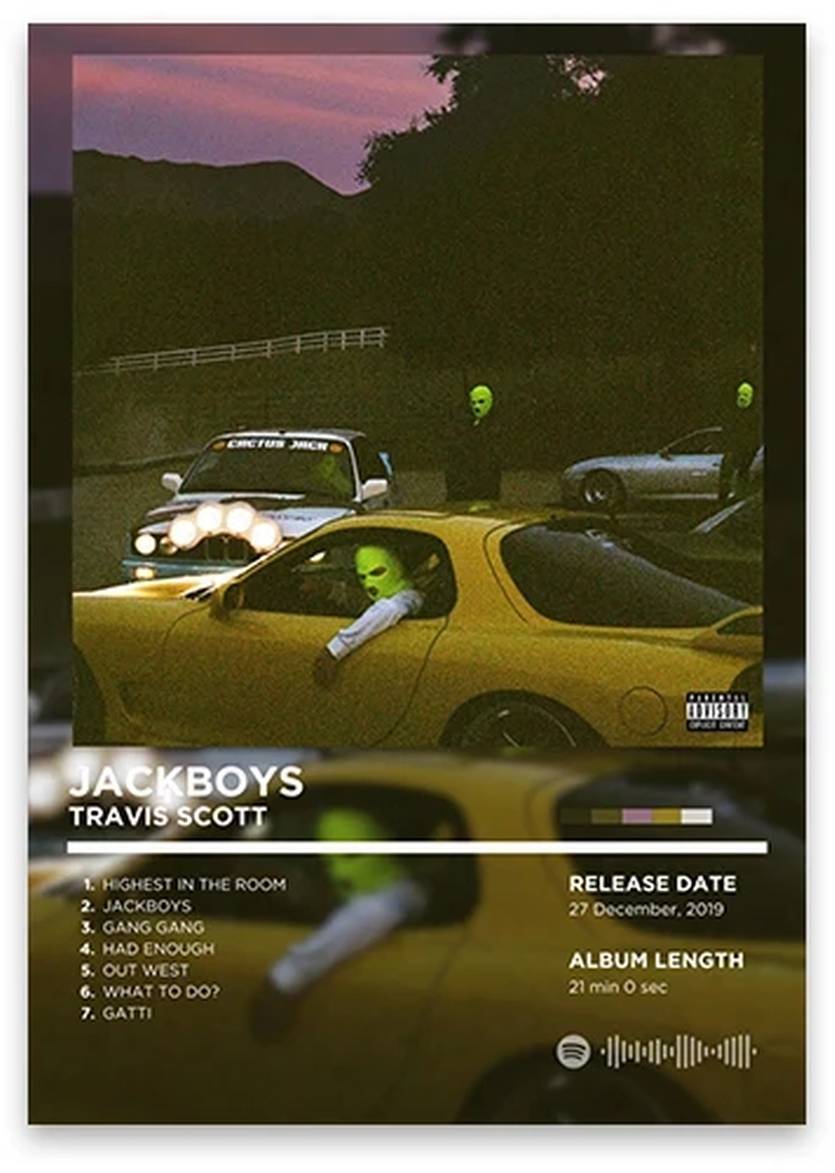 Travis Scott | JACKBOYS | Legendary Rap Album Cover Art Poster | Iconic Hip Hop Decor | Music Art Collection