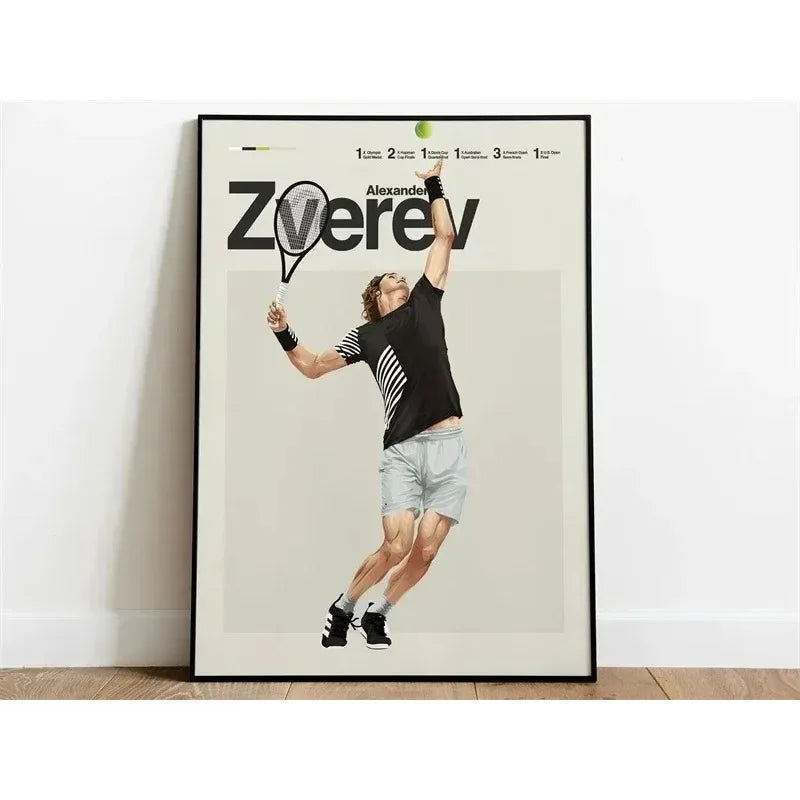 Alexander Zverev Tennis Poster | Aesthetic Modern Art | Legends of Tennis Decor