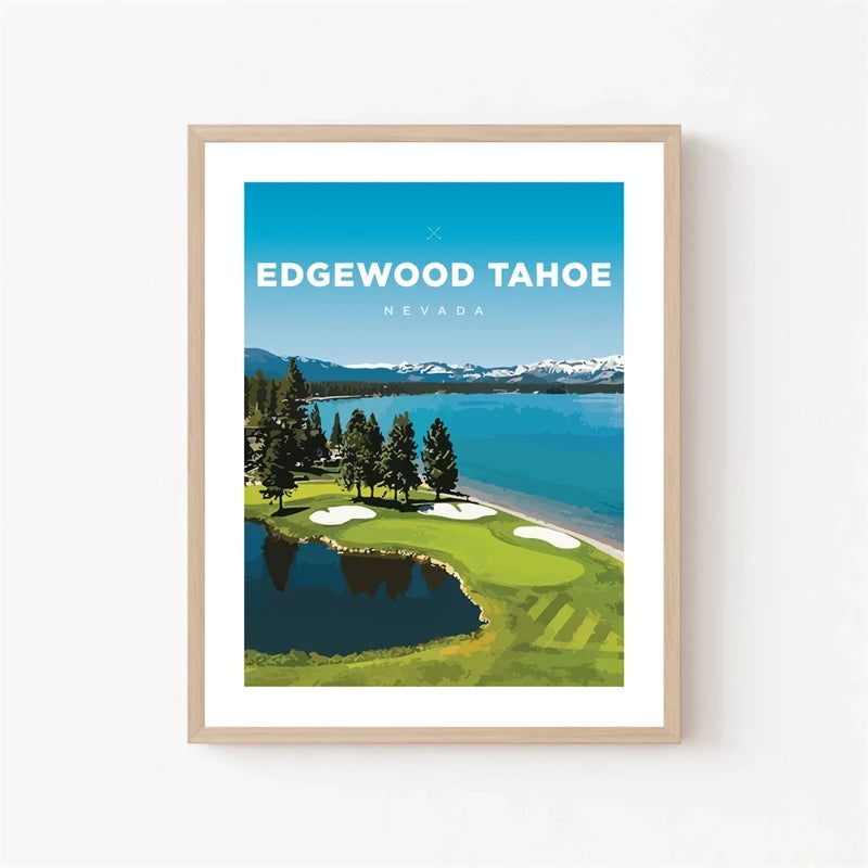Edgehood | Tahoe Nevada Golf Course Tribute | Art Print Poster