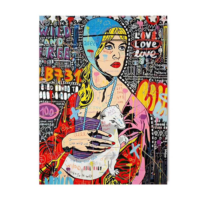 Poster | Abstrakte Street Pop Graffiti Art | Porträt der Königin von England | Wandkunstdrucke für die Wohnzimmerdekoration