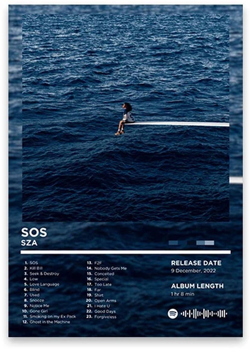 SZA | Iconic Rhyme Legends Poster | Hip Hop Album Art Collection | Decorative Album Cover Print | Music Inspired Wall Art Decor