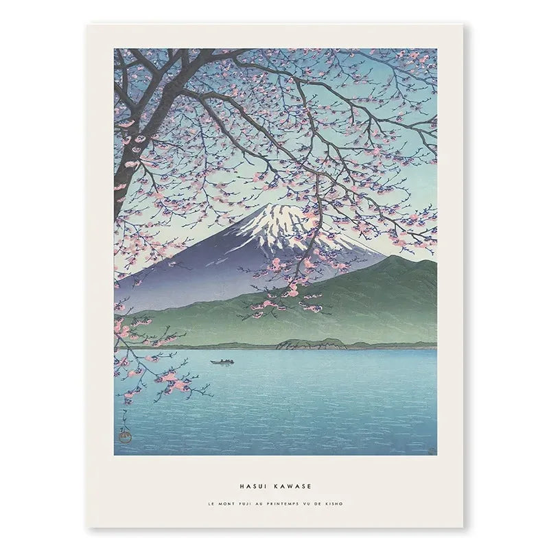 Hasui Kawase | Spring View of Mount Fuji from Kisho | Japanese Ukiyo-e Art Poster | Home Decor