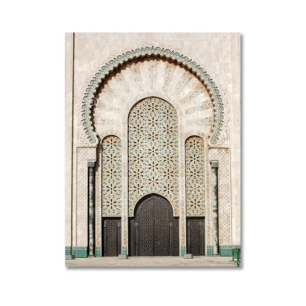 Majestic Mosque Portal Poster | Islamic Art Decor | Captivating Architecture | Inspire Faith and Admire Beauty | Home Wall Art