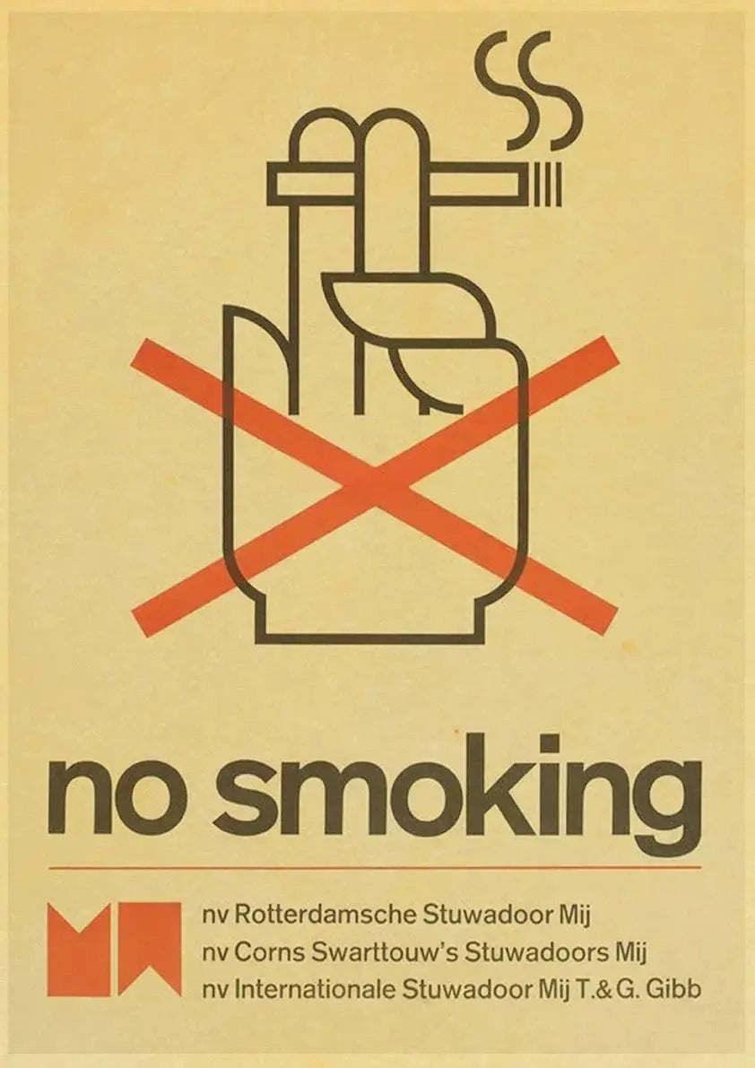Rauchen verboten Poster | Vintage Warnschild | Retro Hinweis | Dekorative Wandkunst für Zuhause & Büro