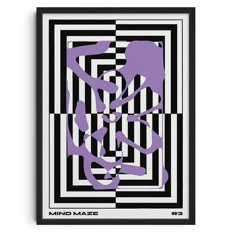 Abstrakte Leinwand im Vintage-Retro-Stil | Wandkunstdruck aus der Mitte des Jahrhunderts | Wohnzimmer- und Schlafzimmerdekor | Poster