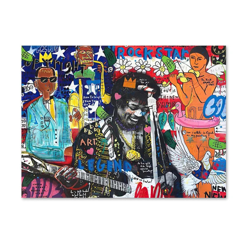 Poster | Abstrakte Street Pop Graffiti Art | Wandkunst mit der Königin von England | Leinwanddruck für die Wohnzimmerdekoration