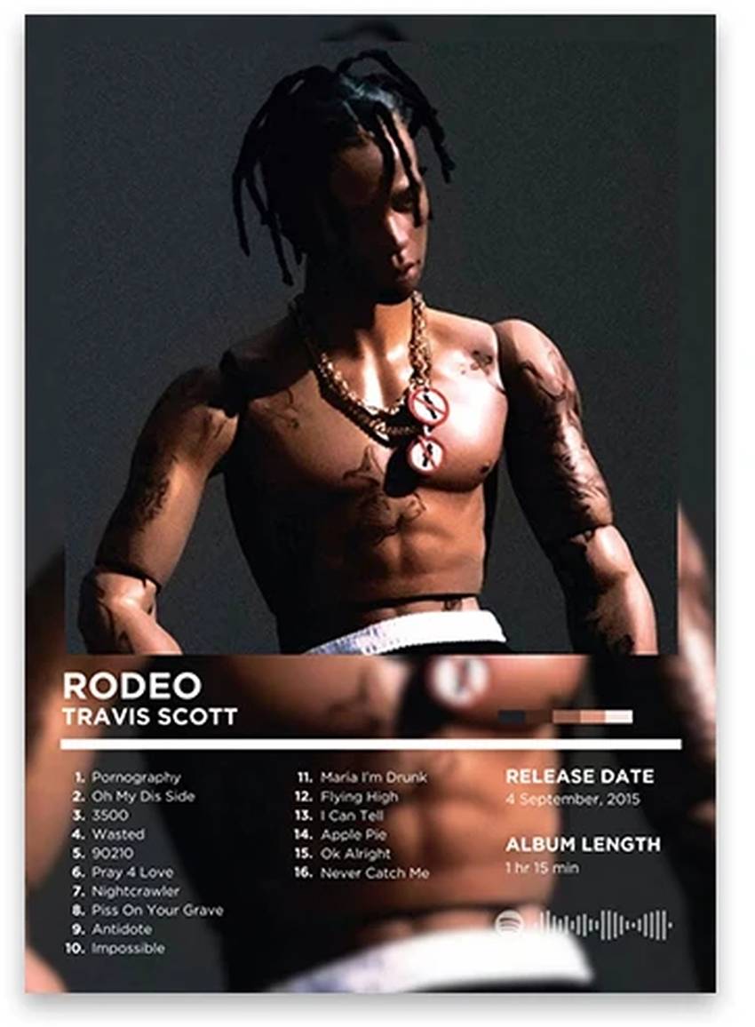 Travis Scott Rodeo Poster | Iconic Hip Hop Album Art | Rhyme Legends Collection | Music Decor | Artistic Wall Decor