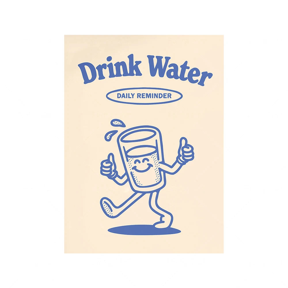 Poster | Retro-Cartoon-Plattenspieler-Kunst | Mehr Espresso, weniger Depresso-Druck | Leinwand-Wanddekoration