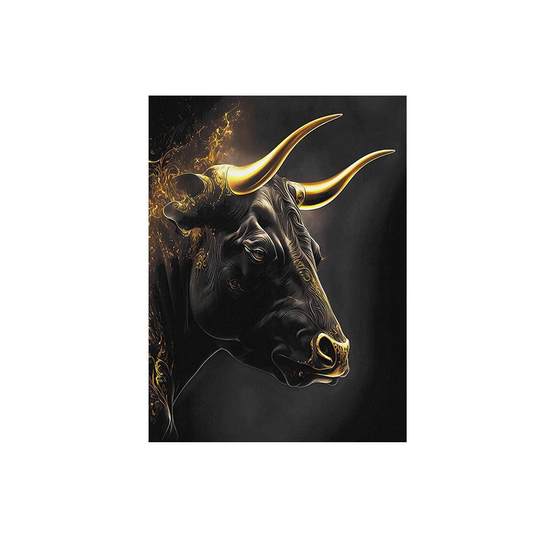 Stock Market Bull Bear Market Abstract Animal Art Poster and Prints Modern Art Canvas Painting For Office Living Room Home Decor