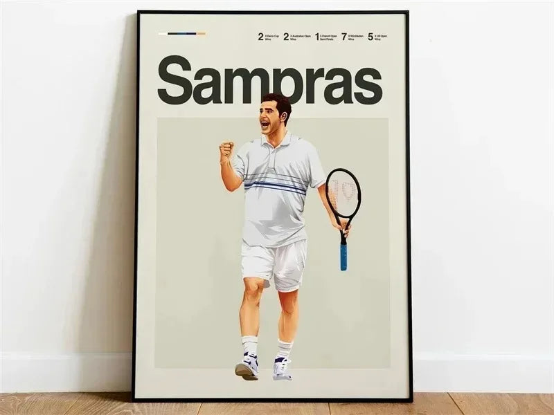Legends of Tennis Poster | Modern Art of Pete Sampras | Aesthetic Decor for Home