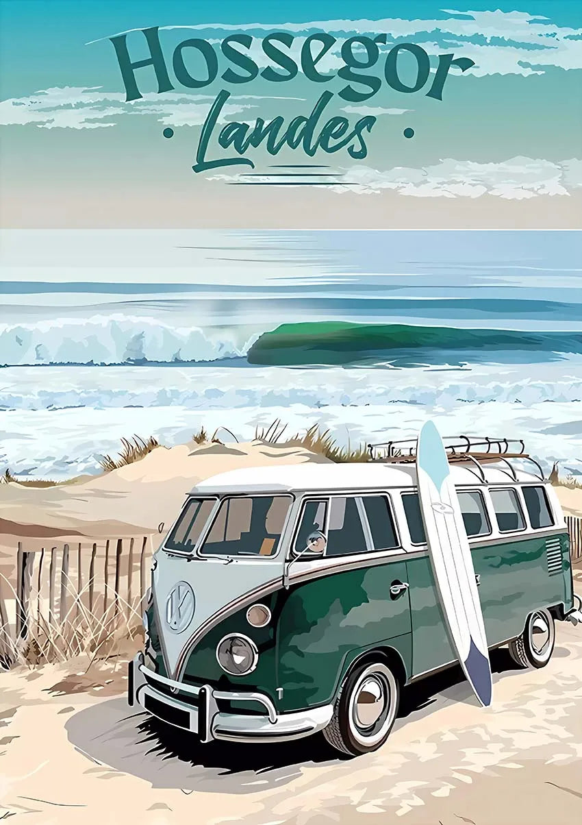 Hossegor | Landes | Idyllic Beachfront Escape Poster | Coastal Decor | Wall Art | Scenic Beach Poster