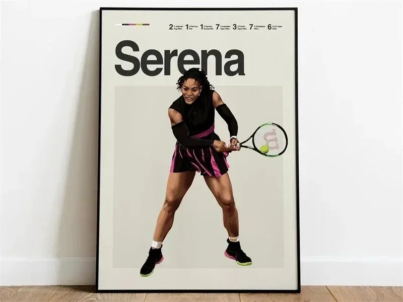 Serena Williams Poster | Legends Of Tennis | Modern Aesthetic Art | Home Decor | Wall Art