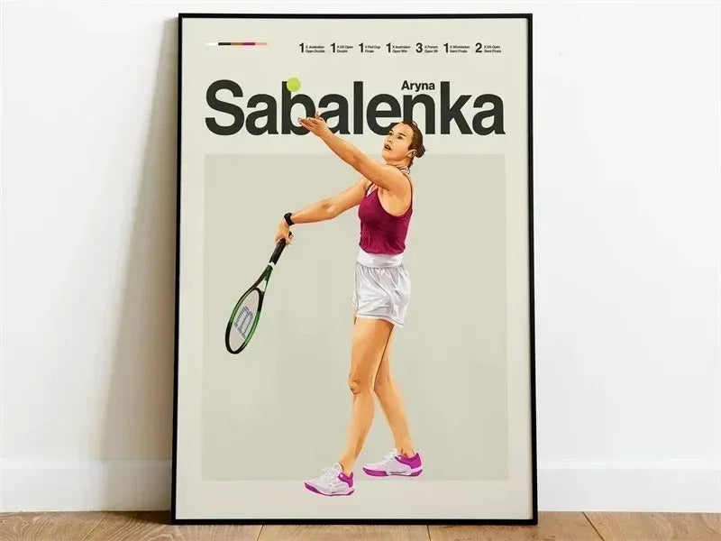 Aryna Sabalenka Poster | Legends of Tennis Art | Modern Aesthetic Wall Decor