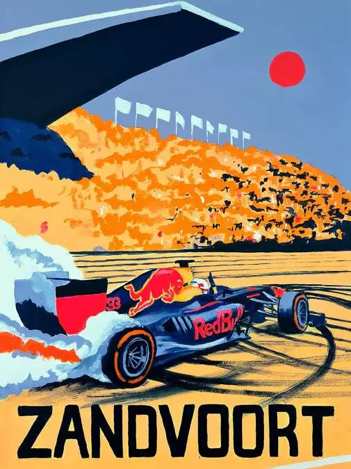 Poster der Rennstrecke Zandvoort | Formel 1 Großer Preis der Niederlande | Wandkunst für Rennsport-Enthusiasten | Automobil-Dekor