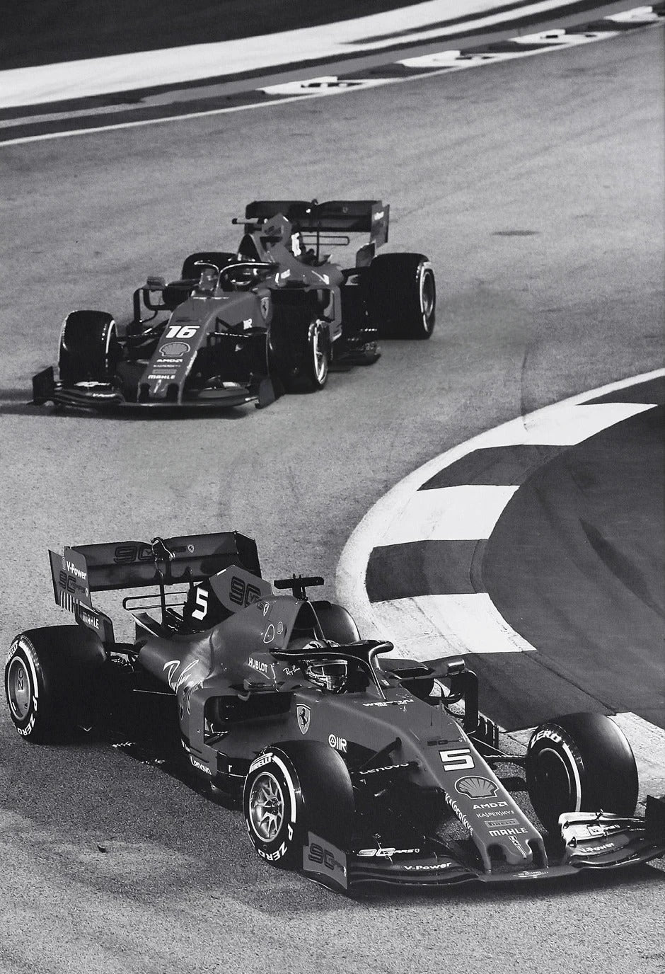 Poster | Schwarz-weißer Vintage-Rennwagen | F1 Monaco Sportklassiker | Leinwand-Wandkunst | Wohndekoration