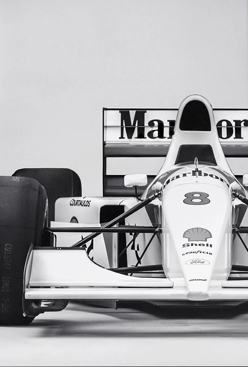 Vintage F1 Monaco Rennen | Schwarz-Weiß-Sportwagen-Kunst | Retro-Fotoposter | Leinwand-Wanddekoration