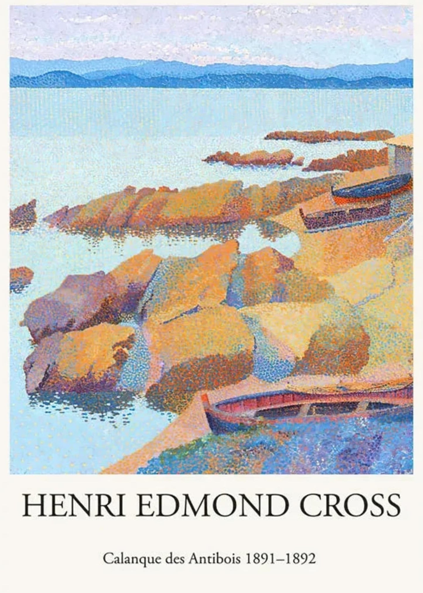 Henri Edmond Cross | Calanque des Antibois | Art Nouveau Poster | Decorative Wall Art | Fine Art Reproduction | Coastal Landscape | Home Decor