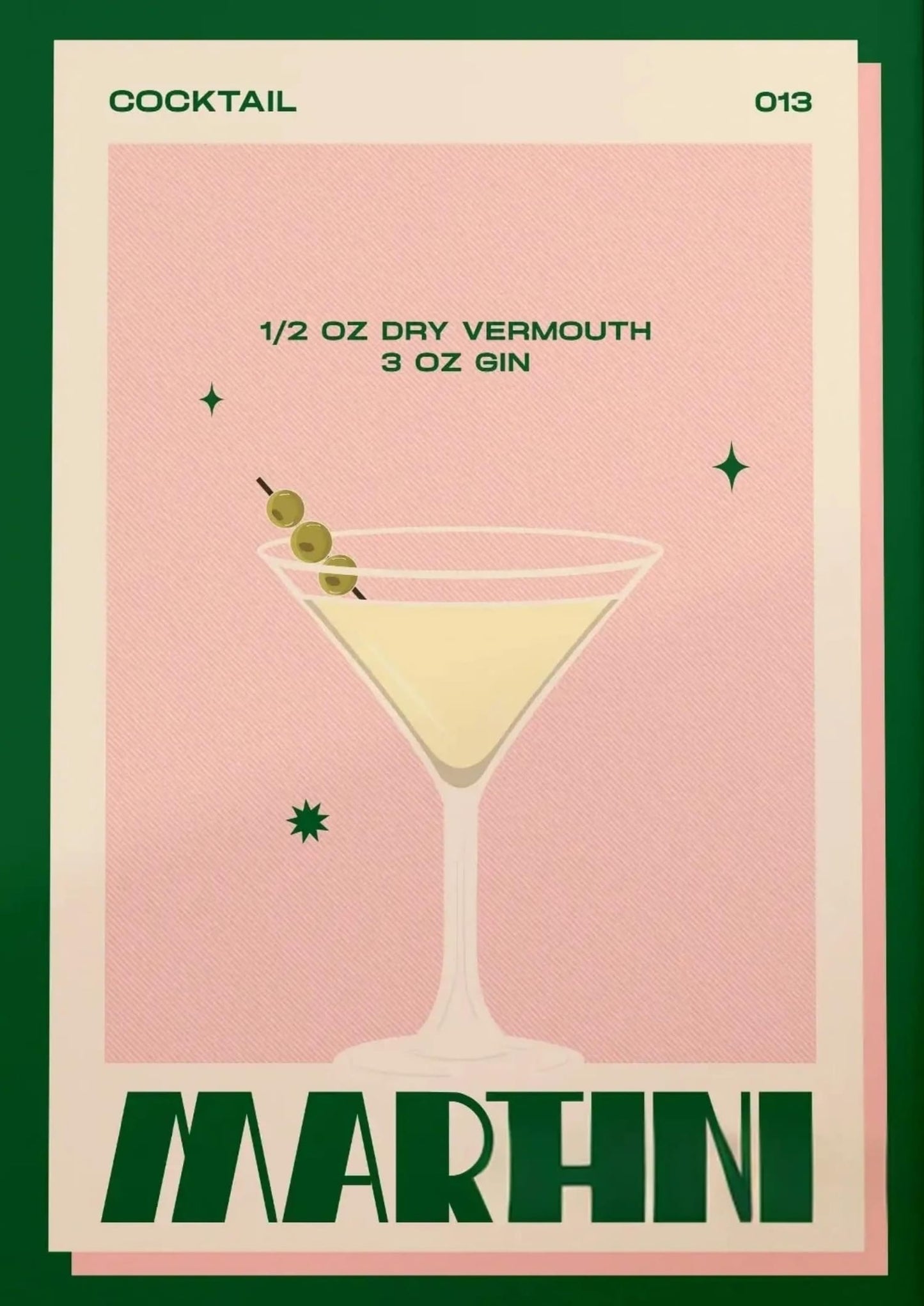 Vintage Martini Cocktail | Retro-Bar-Dekor