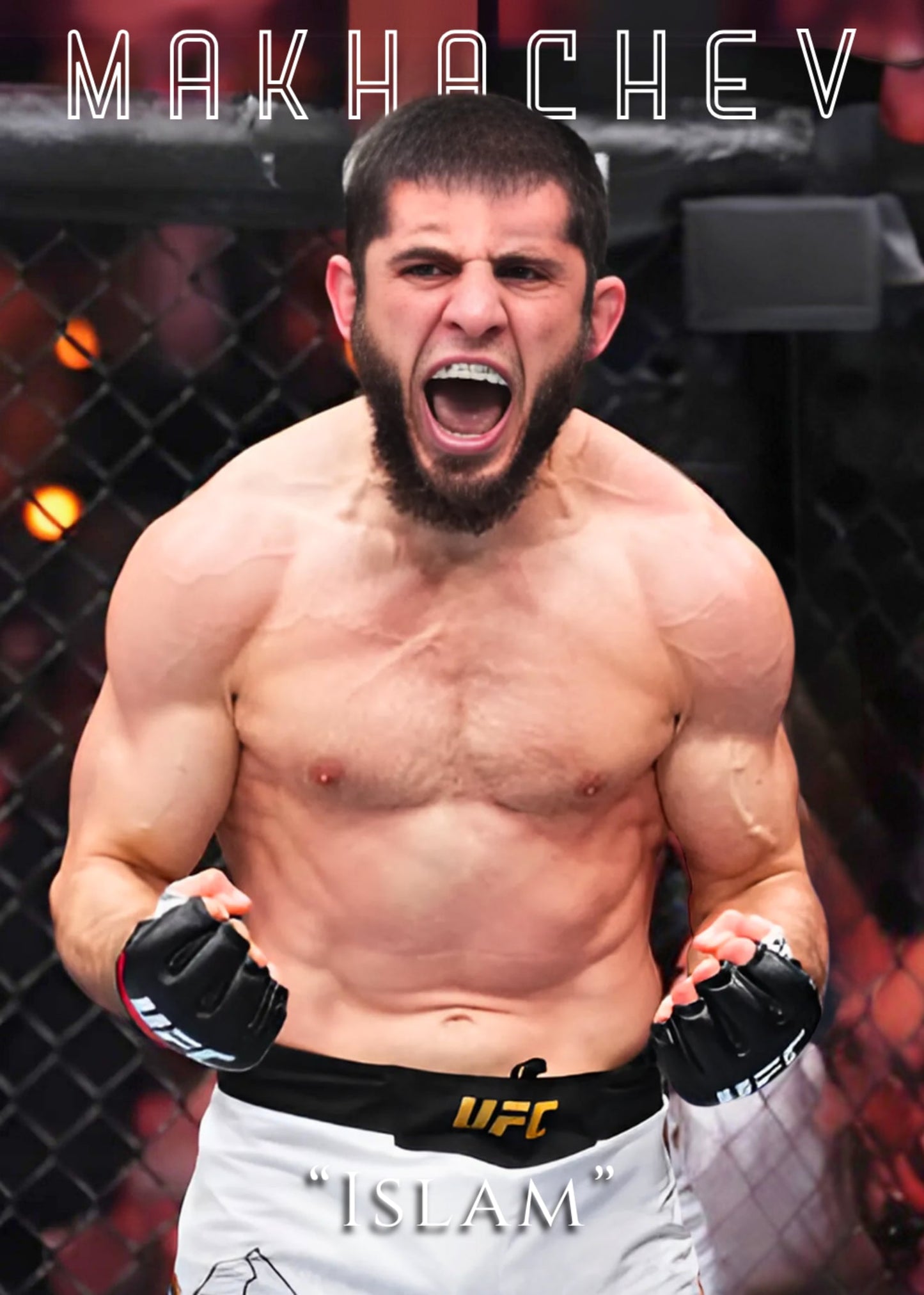 Islam Makhachev UFC Poster Lightweight Champion MMA Wall Art
