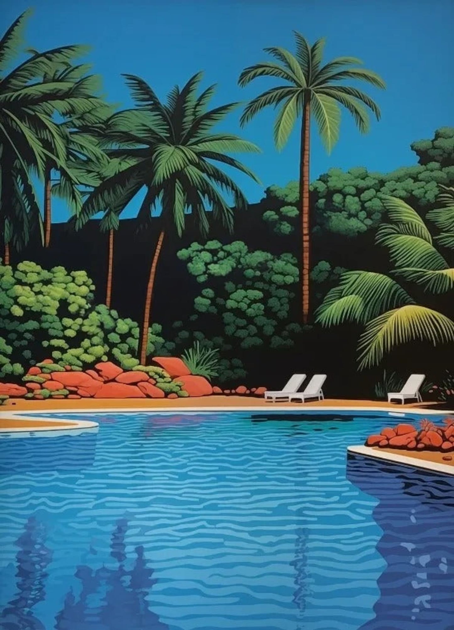 Hiroshi Nagai Poster | Vaporwave Japanisches tropisches Strandstadtauto | Wandbild Leinwandbild Dekor