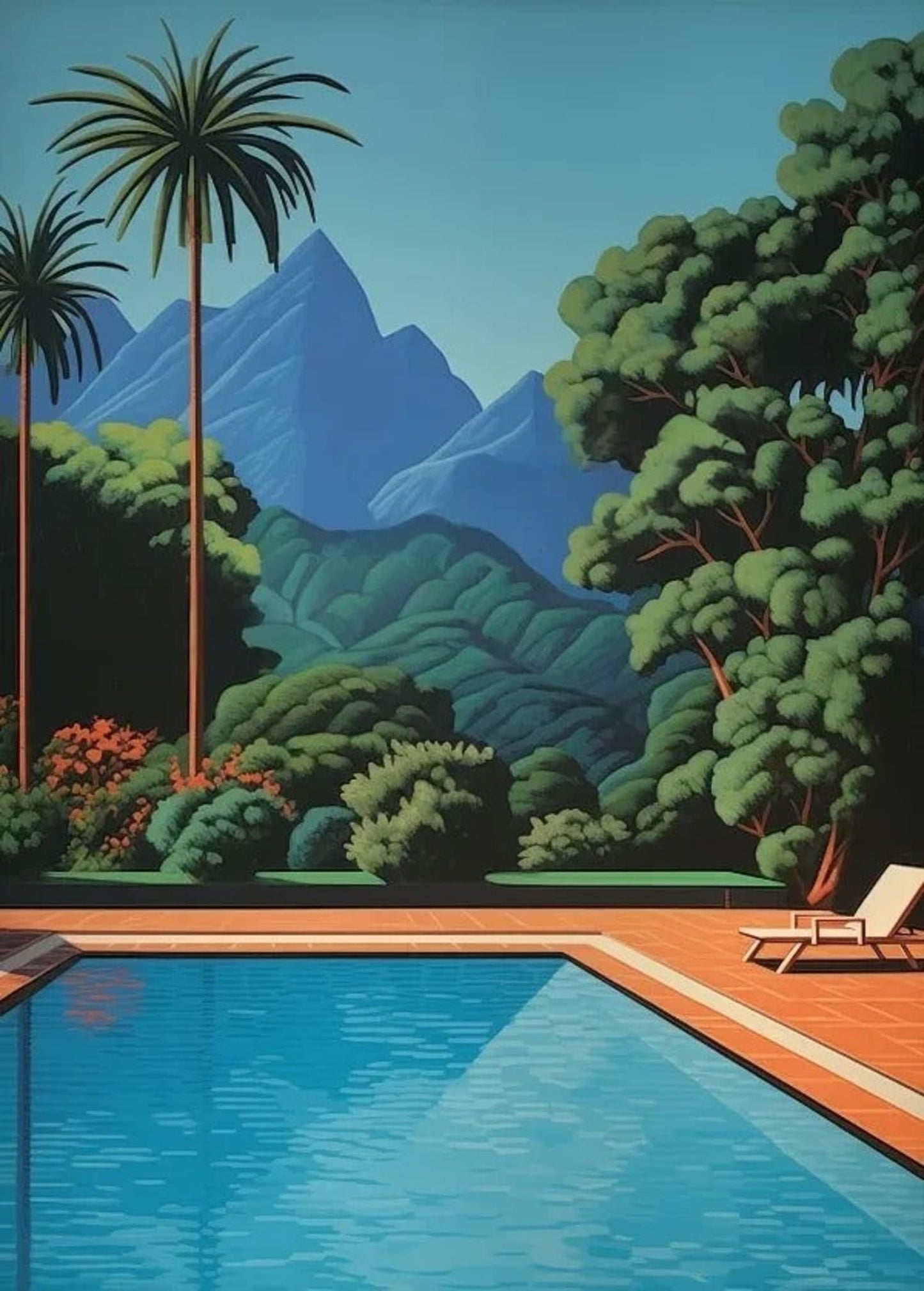 Retro Vaporwave Tropische Stadt & Auto | Hiroshi Nagai Poster | Nordische Wandkunst | Japanisches Stranddekor