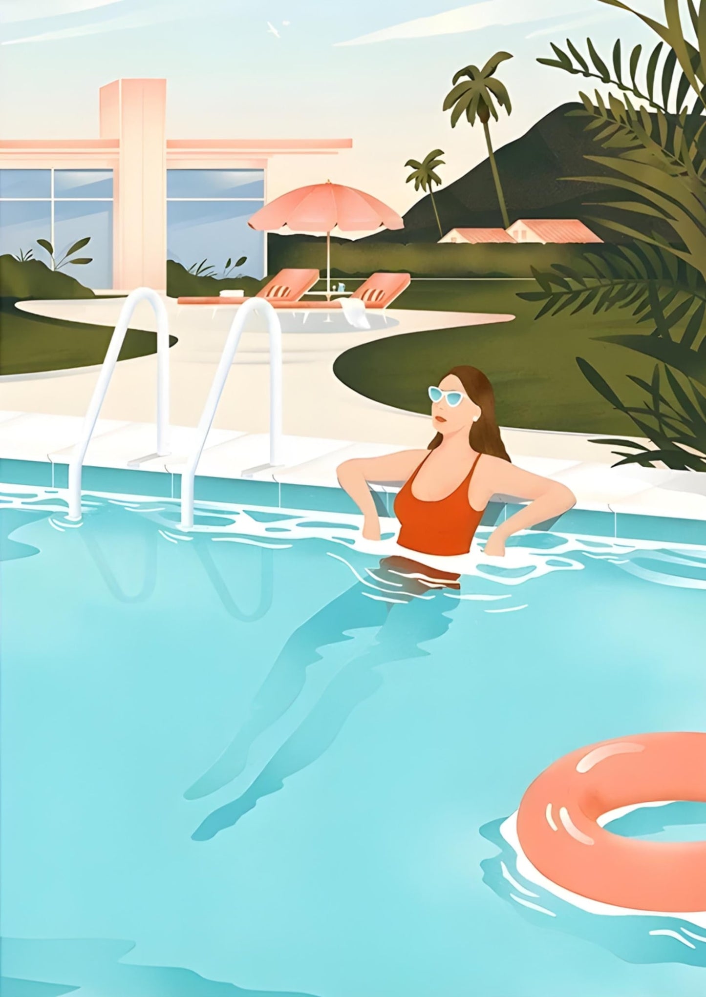 Serene Poolside Scène | Ontspan bij het Zwembad