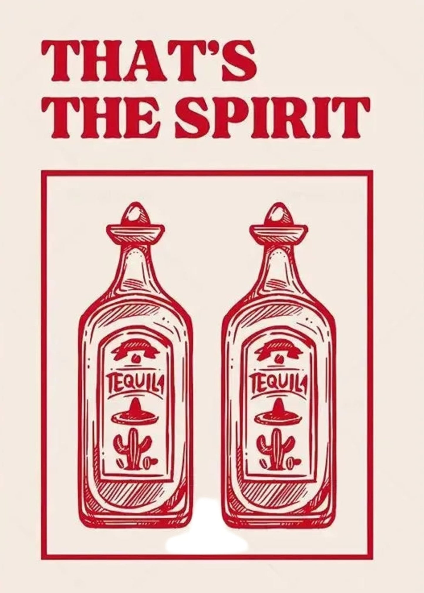 Hand Drawn Minimalist Art | That's The Spirit | Modern Wall Decor Poster | Abstract Black and White Art | Living Room Aesthetic