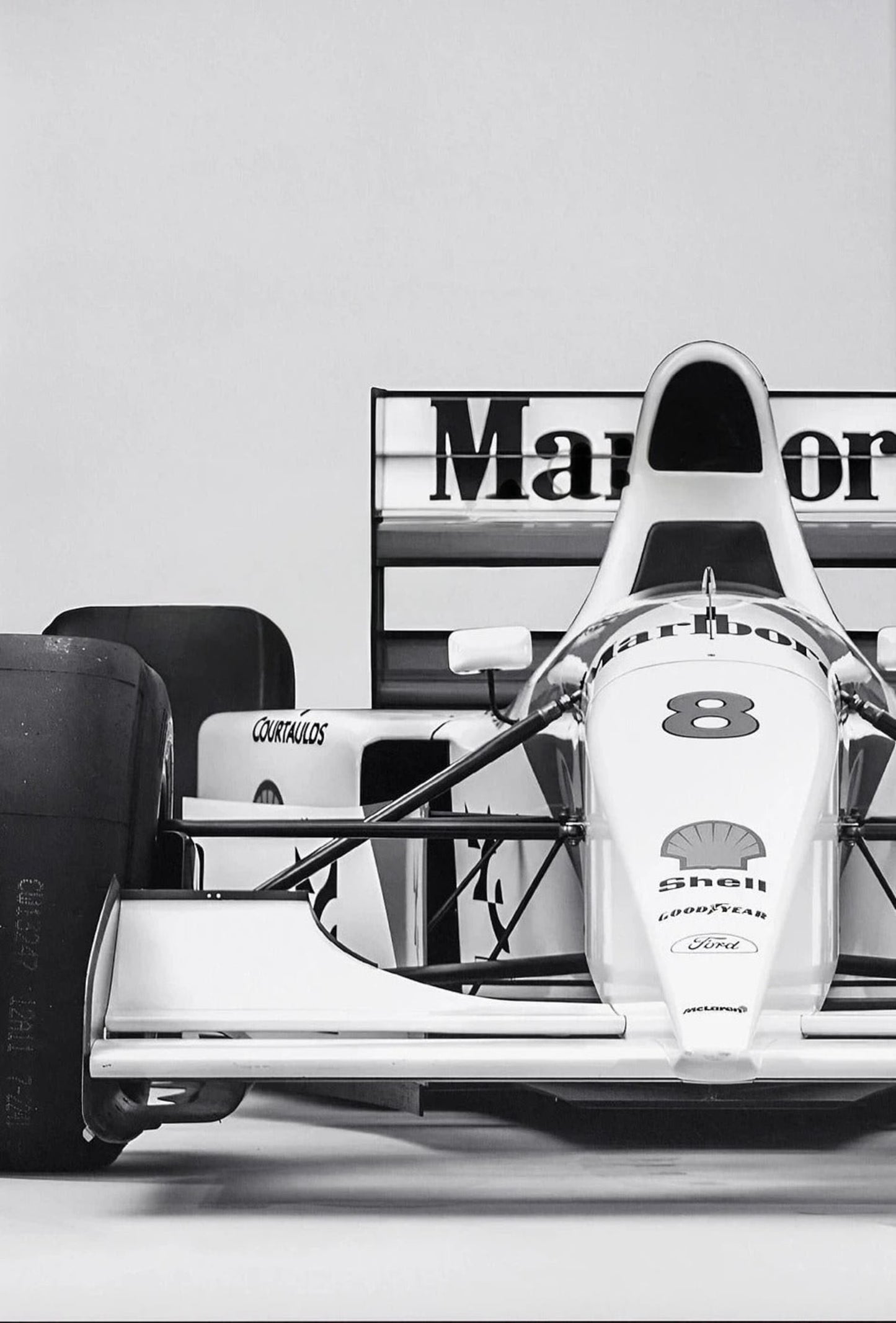 Vintage F1 Monaco Rennen | Schwarz-Weiß-Sportwagen-Kunst | Retro-Fotoposter | Leinwand-Wanddekoration