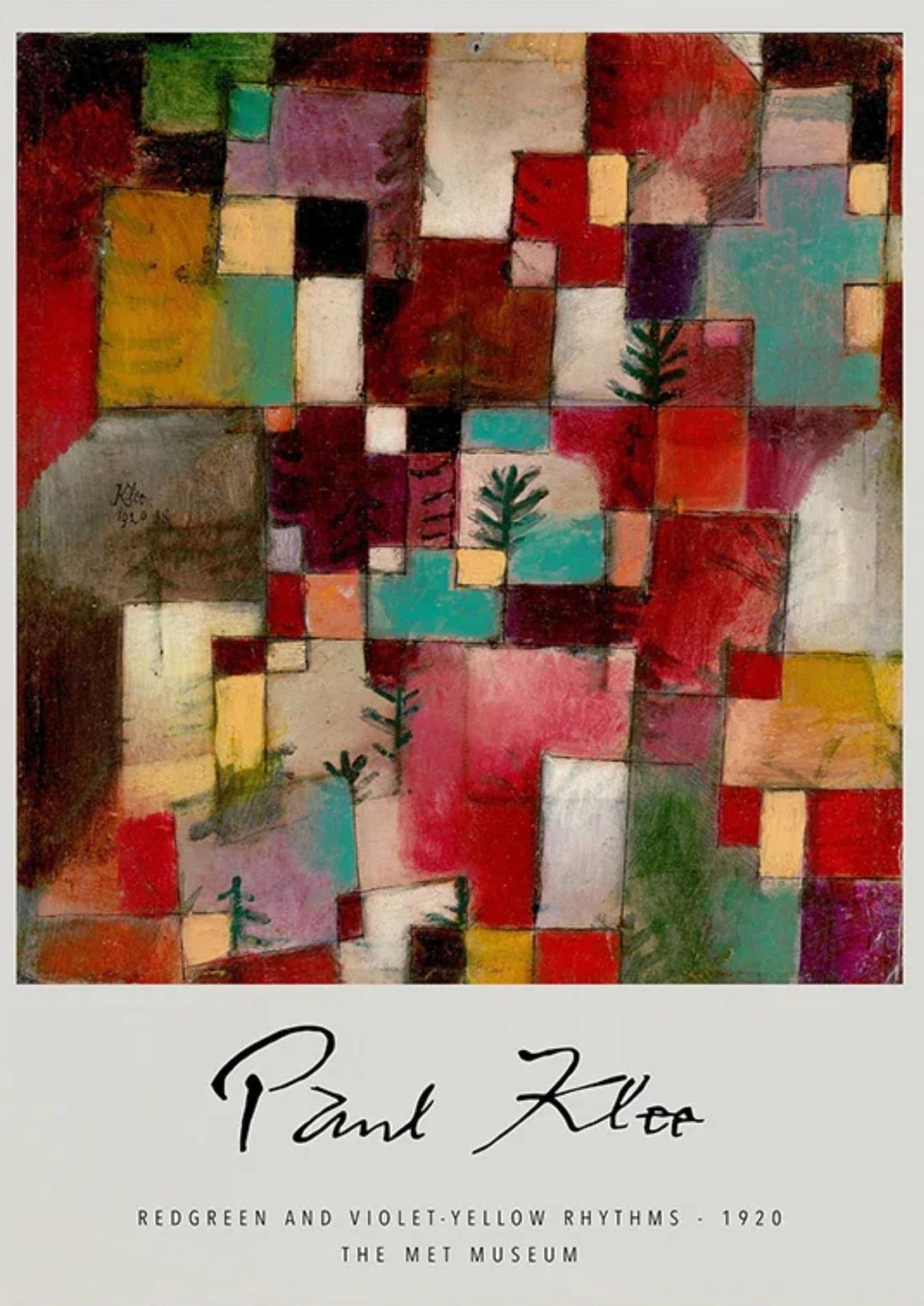Paul Klee | Rotgrüne und violett-gelbe Rhythmen | Abstrakte Kunst