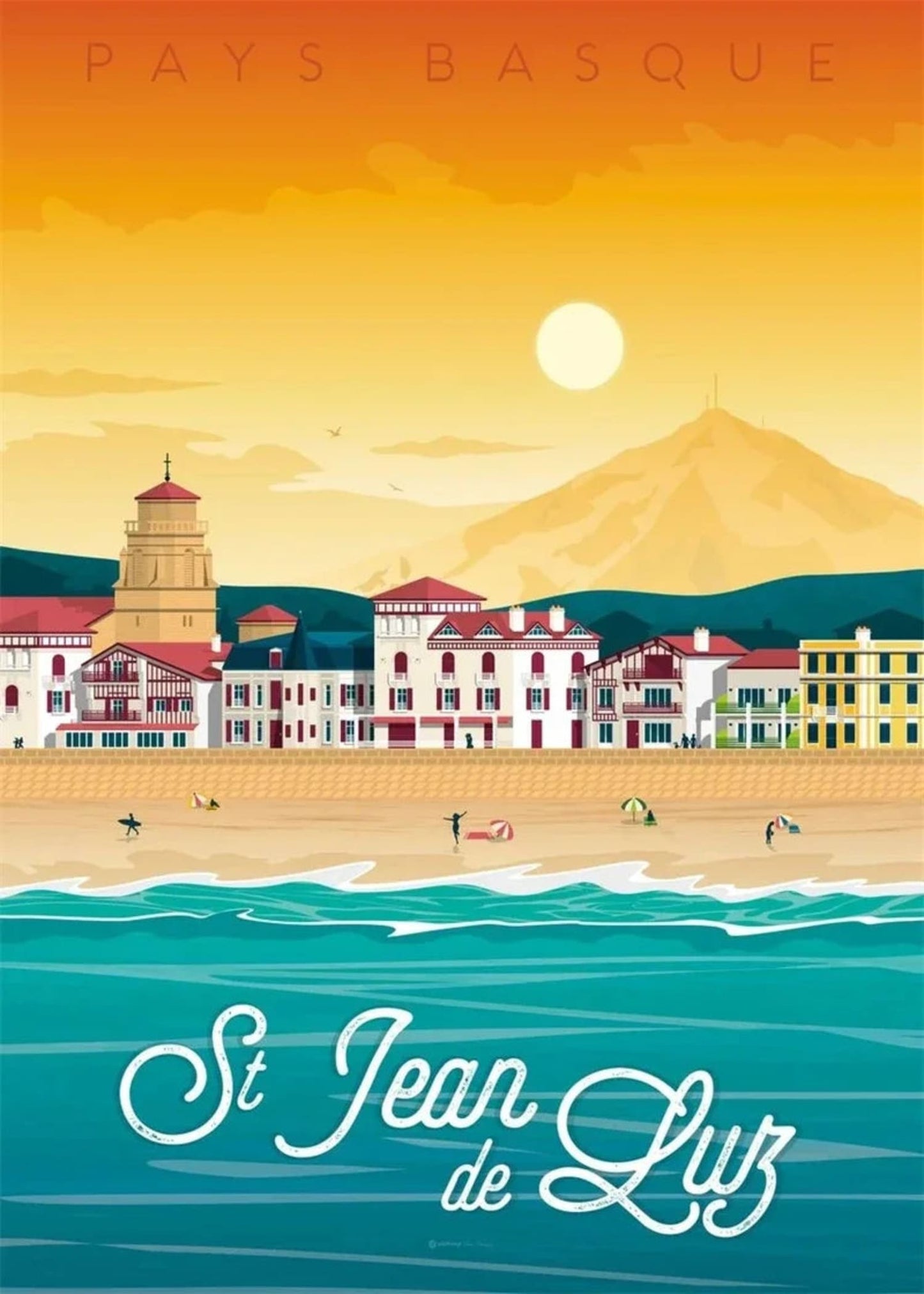 Iconic Destinations Poster | Saint Jean de Luz Beauty | France Travel Art | Home Decor Artwork