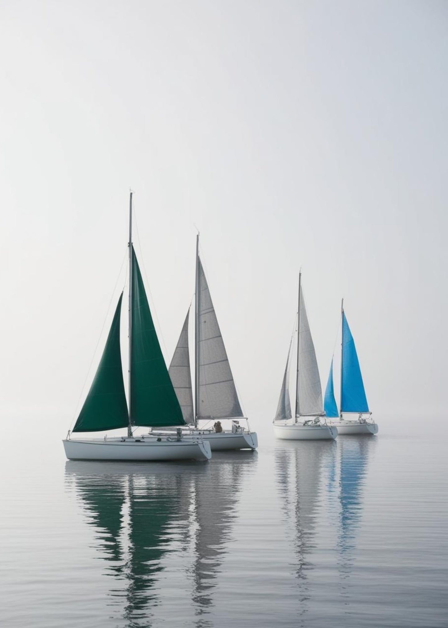 Farbenfrohe Segelboote | Nautische Kunst