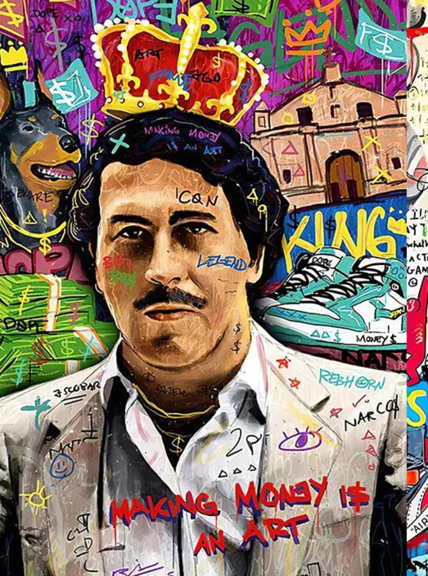 Graffiti Wall Art Poster | Pop Art Canvas Print | Movie Icon Poster | Home Decor Wall Art | Living Room Artwork