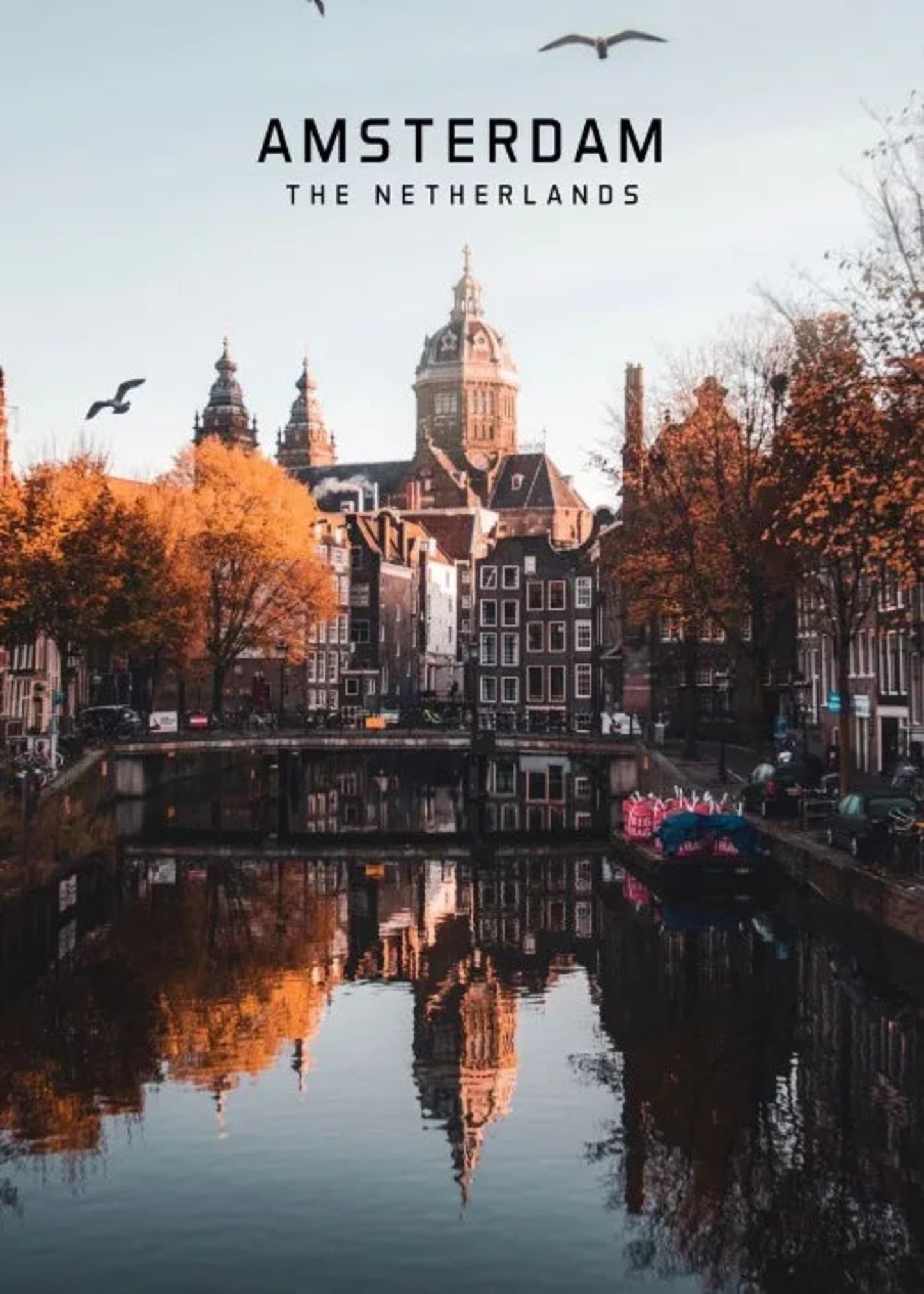 Amsterdam | Netherlands Cityscape Poster | European City Art | Travel Decor | Wall Art Decor