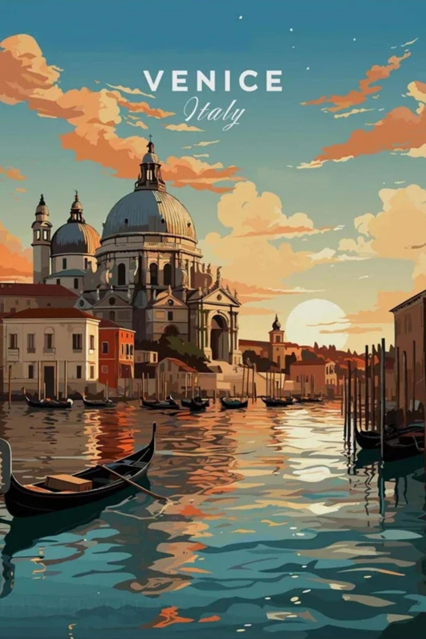 Venedig-Kanäle | La Dolce Vita | Lebendige italienische Kunst