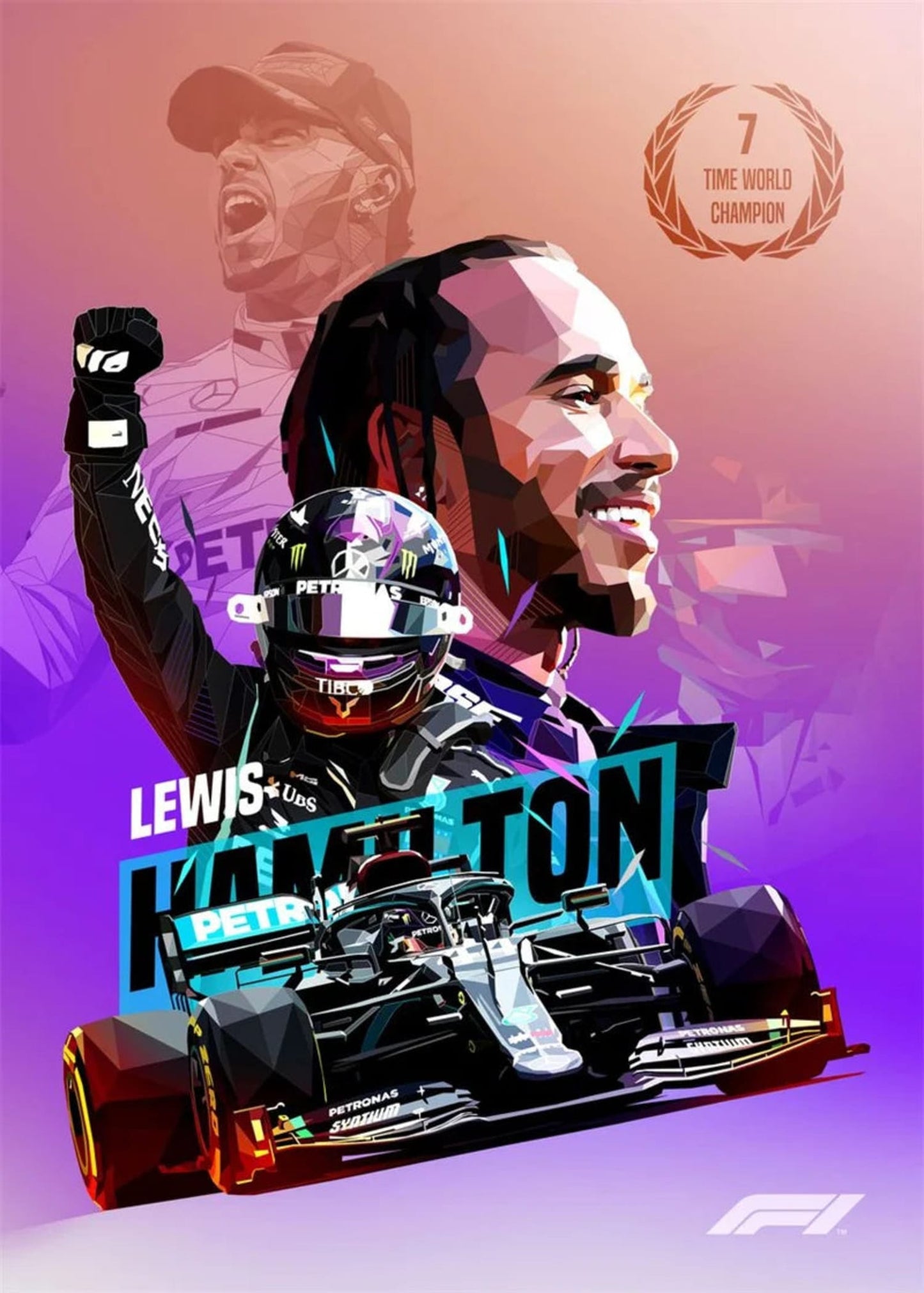 Lewis Hamilton | Formel-1-Helm | 7-facher Weltmeister