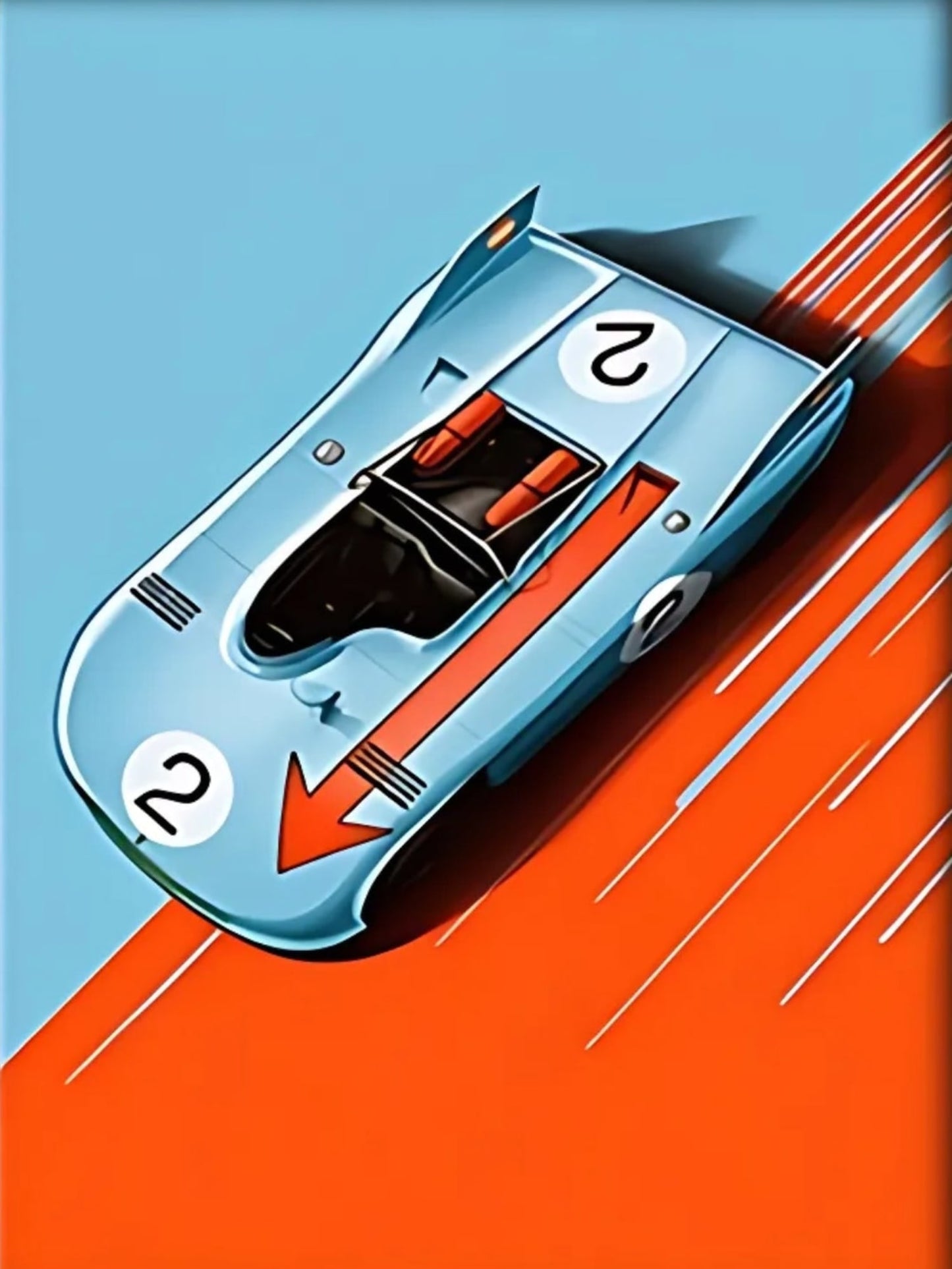 Porsche 917 Gulf Oil | Vintage Racing Style Poster | Le Mans | Modern Racing Decor | Artwork Print