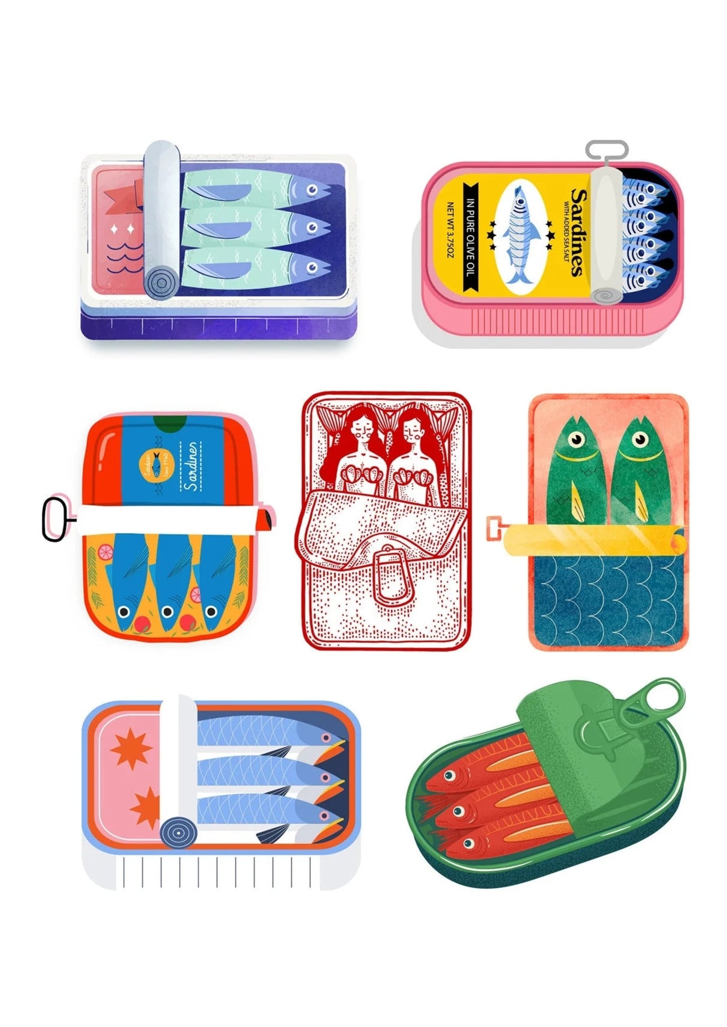 Sardinenvielfalt | Poster der kreativen Illustrationsserie