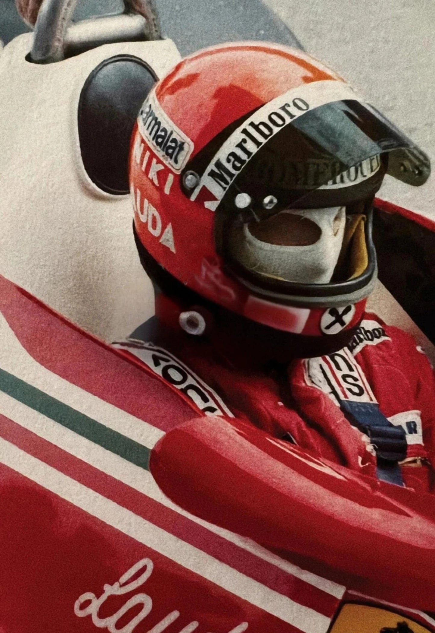 Großer Preis von Monaco 1975 | Vintage F1-Rennplakat | Niki Lauda Ferrari Tribut | Retro Motorsport Wandkunst